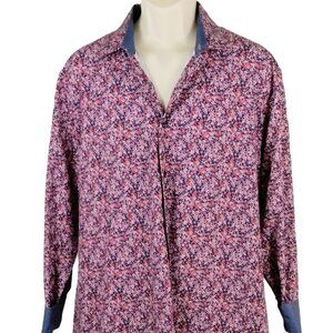 ConStruct Men's Dress Shirt Slim Fit Long Sleeve Stretch Pink Floral Siz…